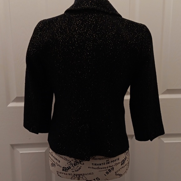 Talbots Black and gold thread blazer - Picture 6 of 9